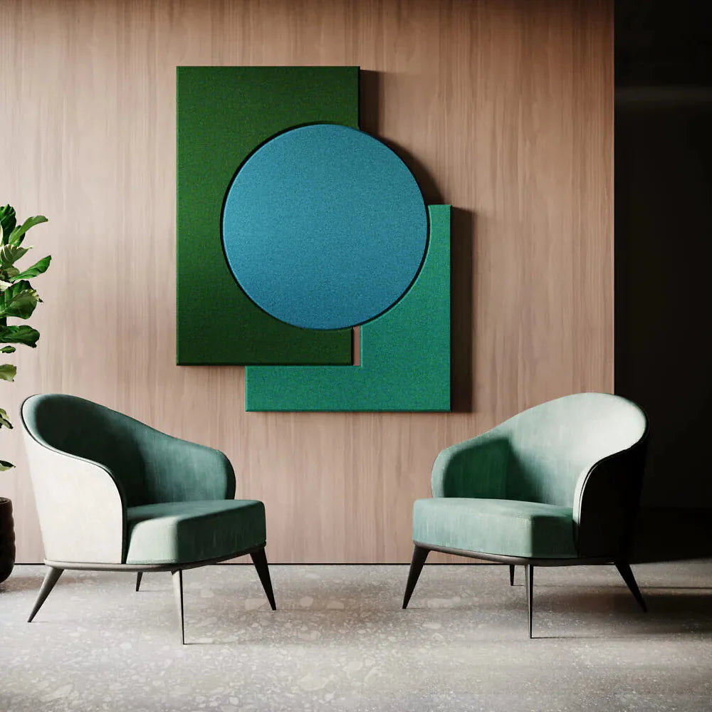 Acoustic Wall Art Panels CLASSIC 3 combined with wood Decormania UK 