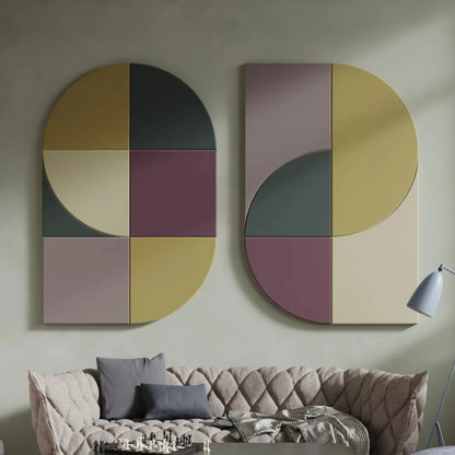 Acoustic Wall Art Panels FAN 2 on living room wall Decormania UK