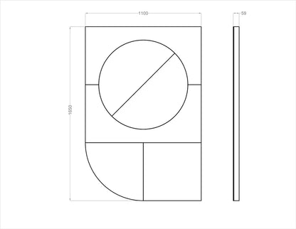 Acoustic Wall Art Panels FAN 3 dimensions on white background Decormania UK