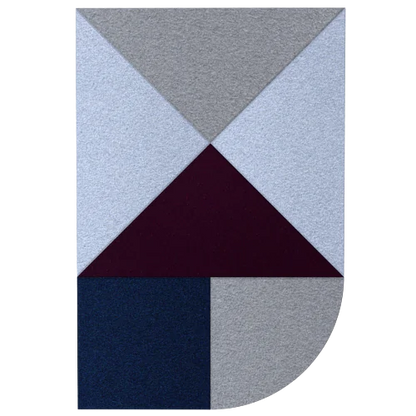 Acoustic Wall Art Panels FAN 4 plum swatch on white background Decormania UK