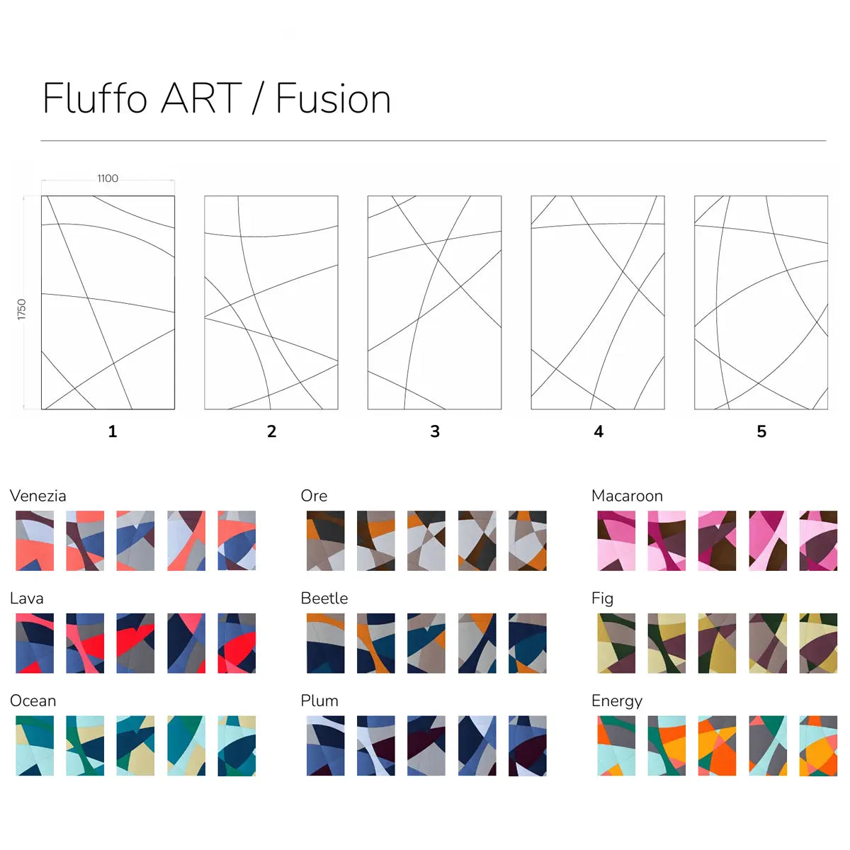 Acoustic Wall Art Panels FUSION 4 design ane colour chart DecorMania UK