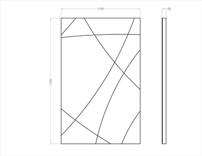 Acoustic Wall Art Panels FUSION 4 dimensions on white background DecorMania UK