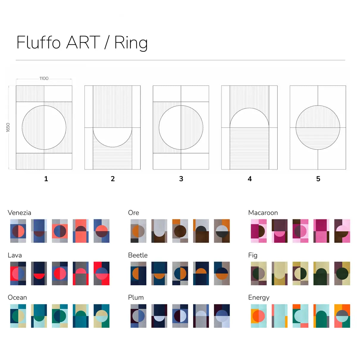 Acoustic Wall Art Panels RING 2 design and colour chart Decormania UK 