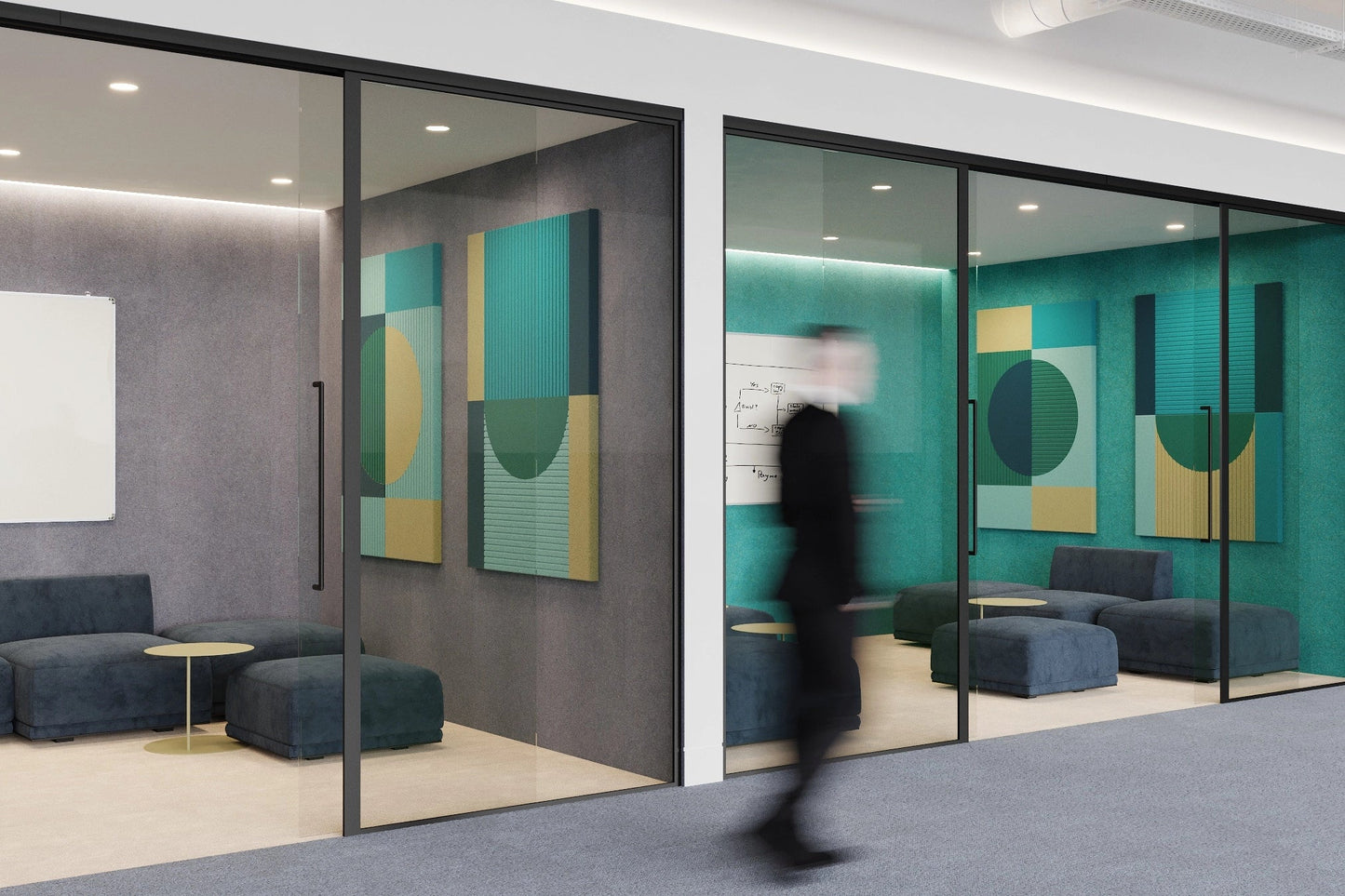 Acoustic Wall Art Panels RING 3 in office interior Decormania UK 