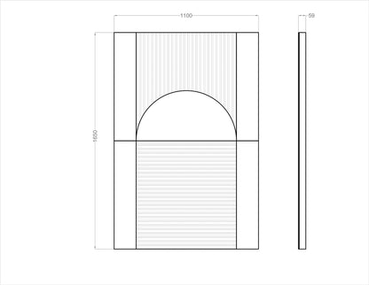 Acoustic Wall Art Panels RING 4 dimensions on white background Decormania UK