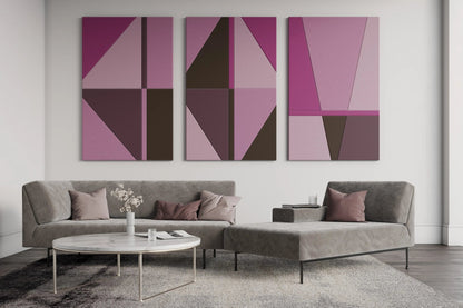 Acoustic Wall Art Panels SAIL 1 pink panels in living room interior Decormania UK