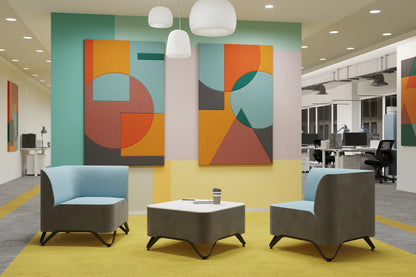 Acoustic Wall Art Panels SHAPES 1 in modern interior Decormania UK