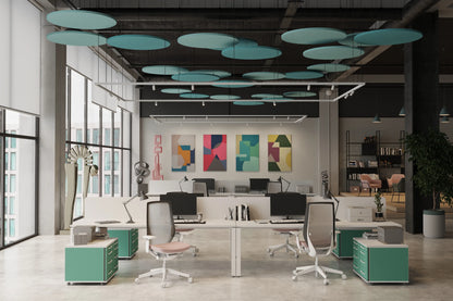 Acoustic Wall Art Panels SHAPES 1 in office interior Decormania UK
