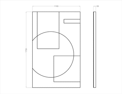 Acoustic Wall Art Panels SHAPES 1 dimensions Decormania UK