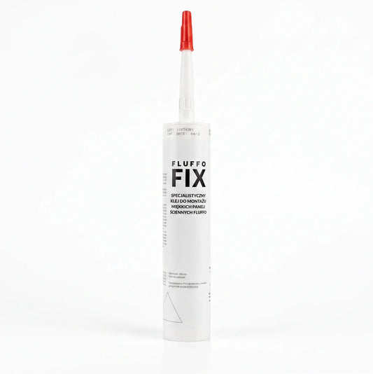 Tube adhesive for fluffo panels on white background